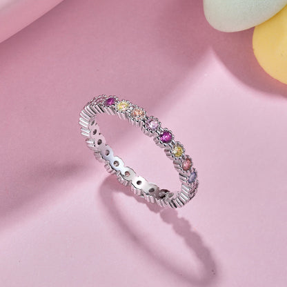 [LuckyStar]Exquisite Colorful Round Cut Party Ring