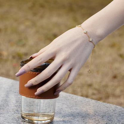 [LuckyStar]Four-Leaf Clover Hollow Butterfly Bracelet