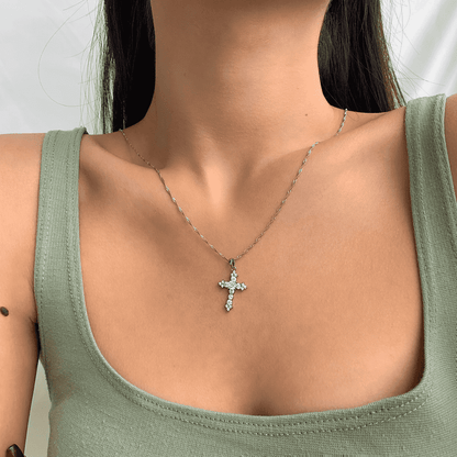 [LuckyStar]Delicate Cross Shape Necklace