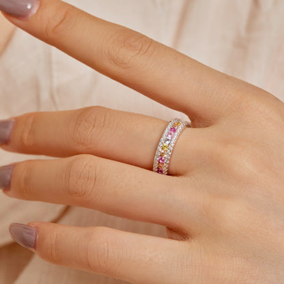 [LuckyStar]Delicate Colorful Round Cut Daily Ring