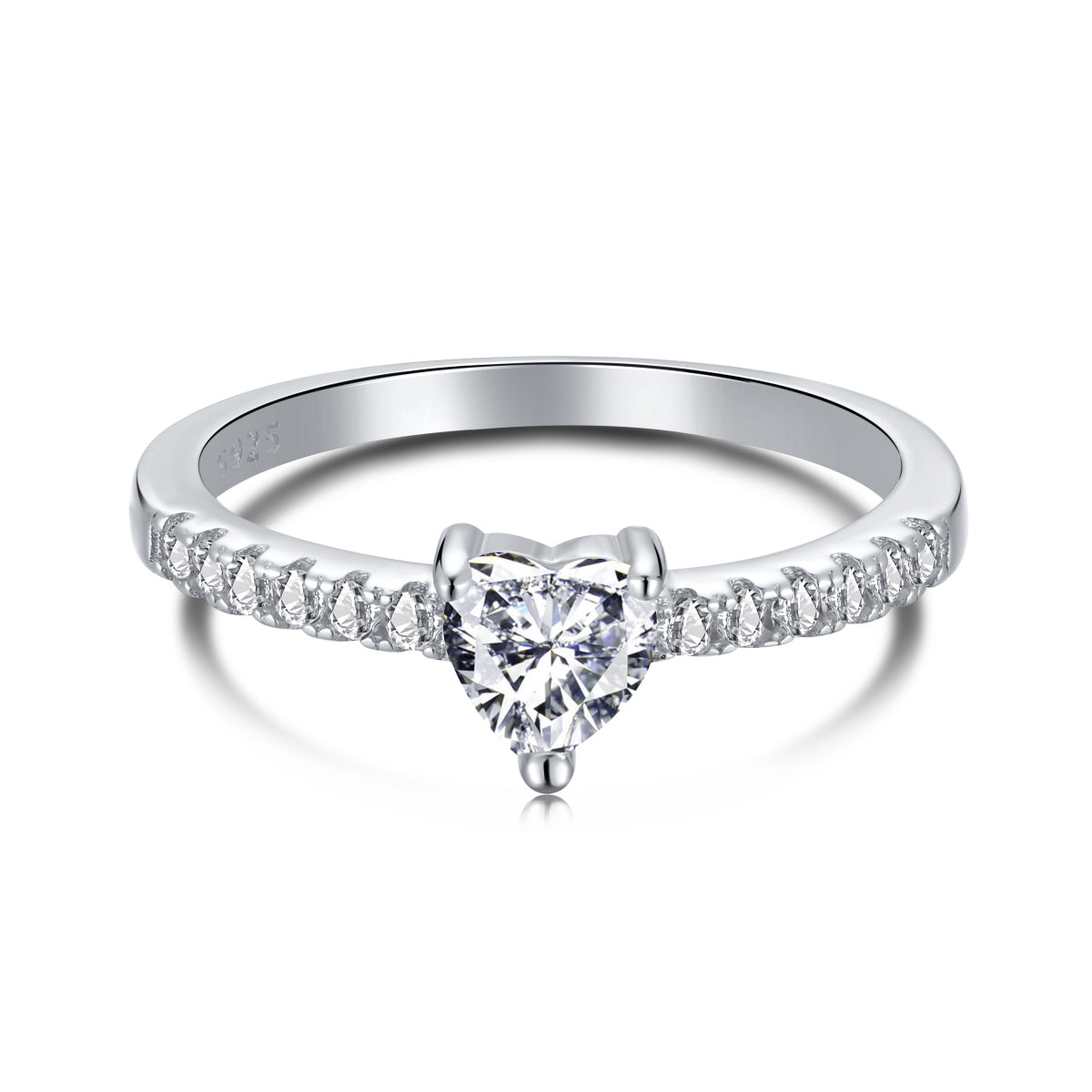 [LuckyStar]0.5 Carat CaratEternity Charming Heart Shape Lover Ring