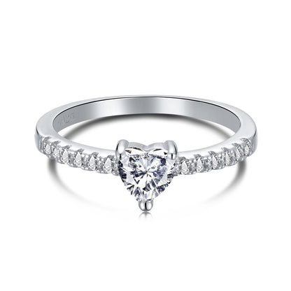 [LuckyStar]0.5 Carat CaratEternity Charming Heart Shape Lover Ring