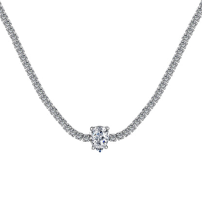 [LuckyStar]1.0 carat Unique Pear Cut Tennis Necklace