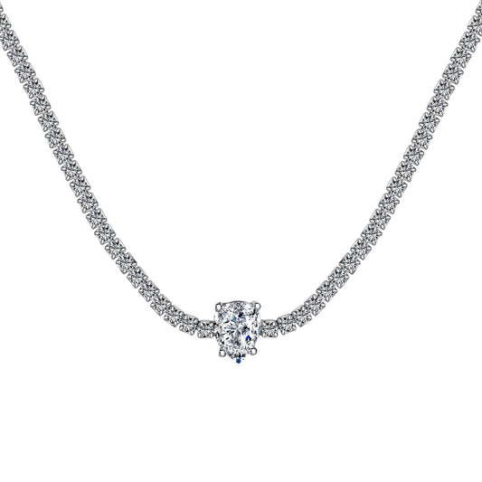 [LuckyStar]1.0 carat Unique Pear Cut Tennis Necklace