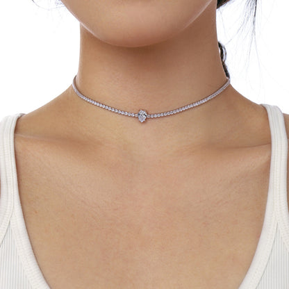 [LuckyStar]1.0 carat Unique Pear Cut Tennis Necklace