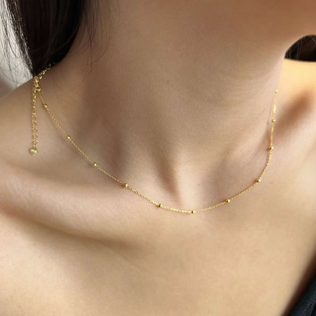 [LuckyStar]Small Bead Clavicle Chain Simple Necklace