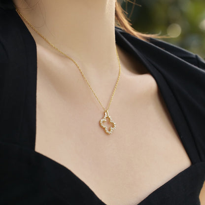 [LuckyStar]Four-Leaf Clover Hollow Design Exquisite Necklace