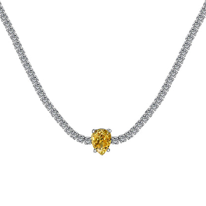 [LuckyStar]1.0 carat Unique Pear Cut Tennis Necklace