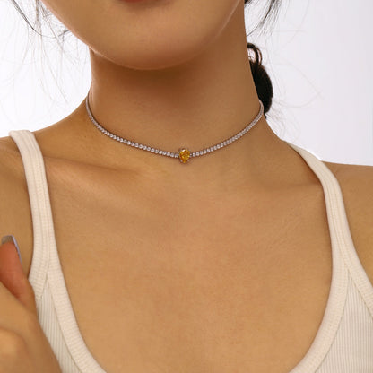 [LuckyStar]1.0 carat Unique Pear Cut Tennis Necklace