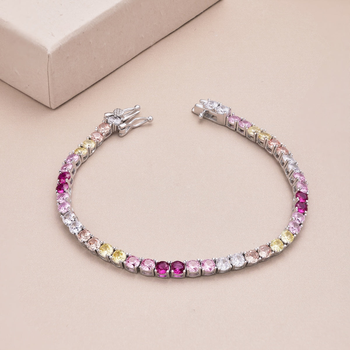[LuckyStar]Radiant Colorful Round Cut Tennis Bracelet