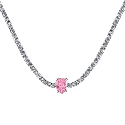[LuckyStar]1.0 carat Unique Pear Cut Tennis Necklace