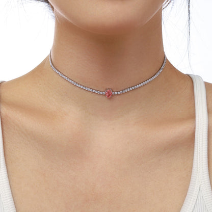 [LuckyStar]1.0 carat Unique Pear Cut Tennis Necklace