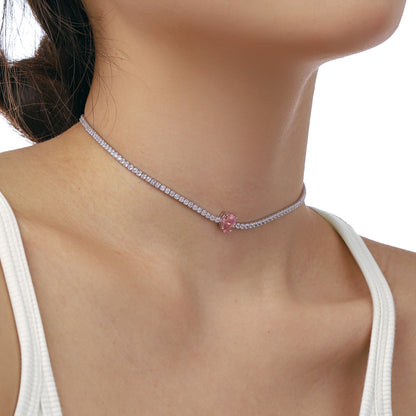 [LuckyStar]1.0 carat Unique Pear Cut Tennis Necklace