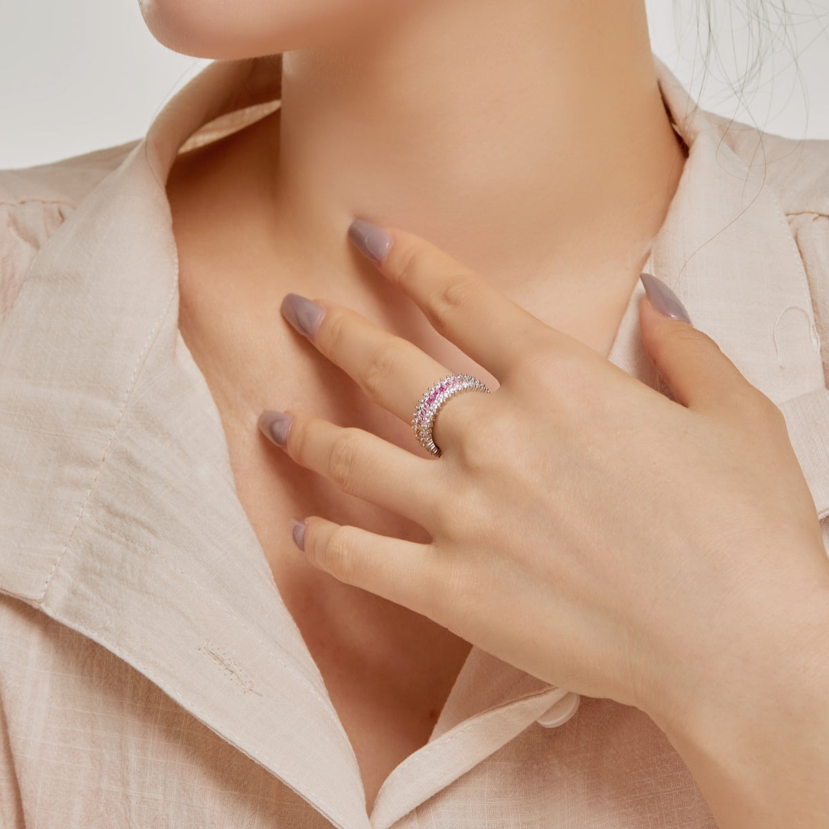 [LuckyStar]Ornate Colorful Radiant Cut Daily Ring