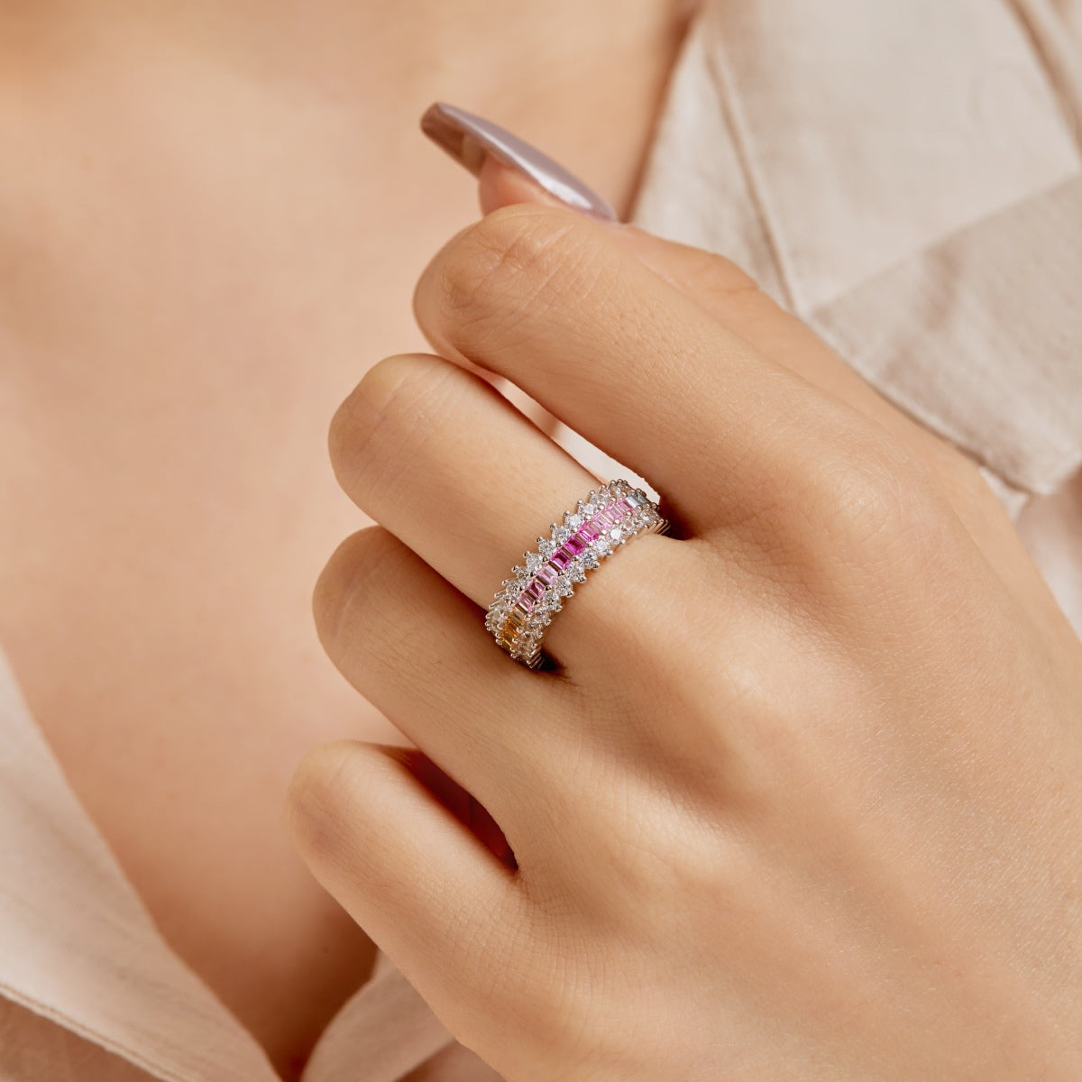 [LuckyStar]Ornate Colorful Radiant Cut Daily Ring