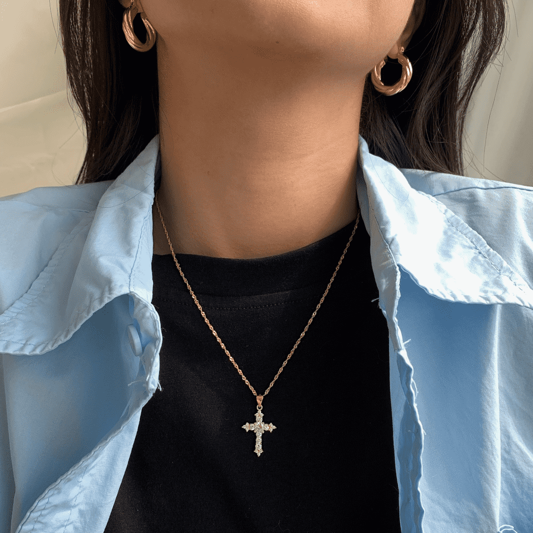 [LuckyStar]Delicate Cross Shape Necklace