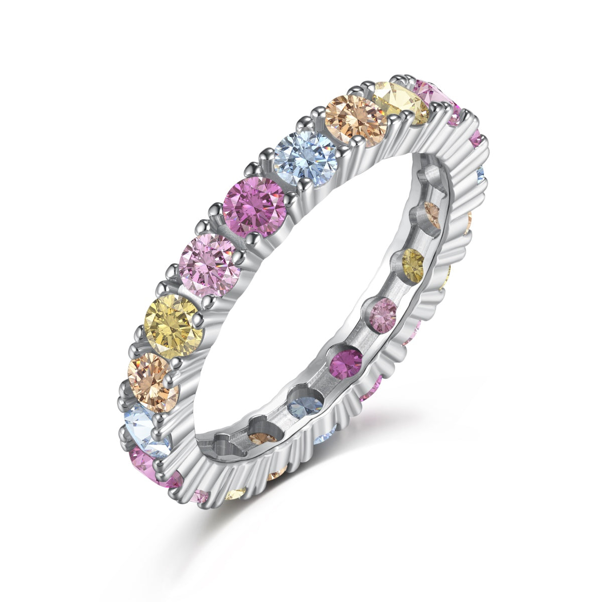 [LuckyStar]Dazzling Lustrous Round Cut Tennis Ring
