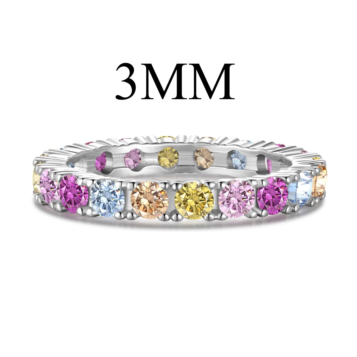 [LuckyStar]Dazzling Lustrous Round Cut Tennis Ring