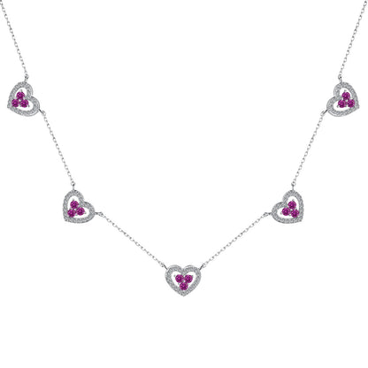 [LuckyStar]Sparkling Five Heart Necklace