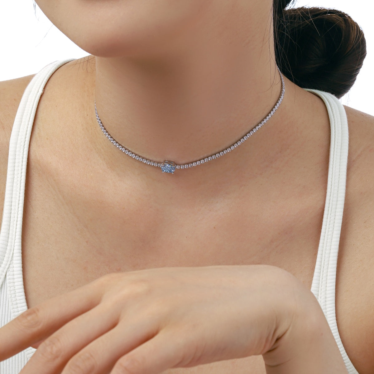 [LuckyStar]1.0 Carat Shining Oval Cut Necklace