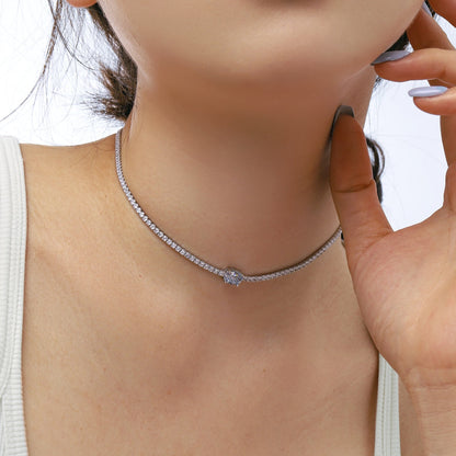 [LuckyStar]1.0 Carat Shining Oval Cut Necklace