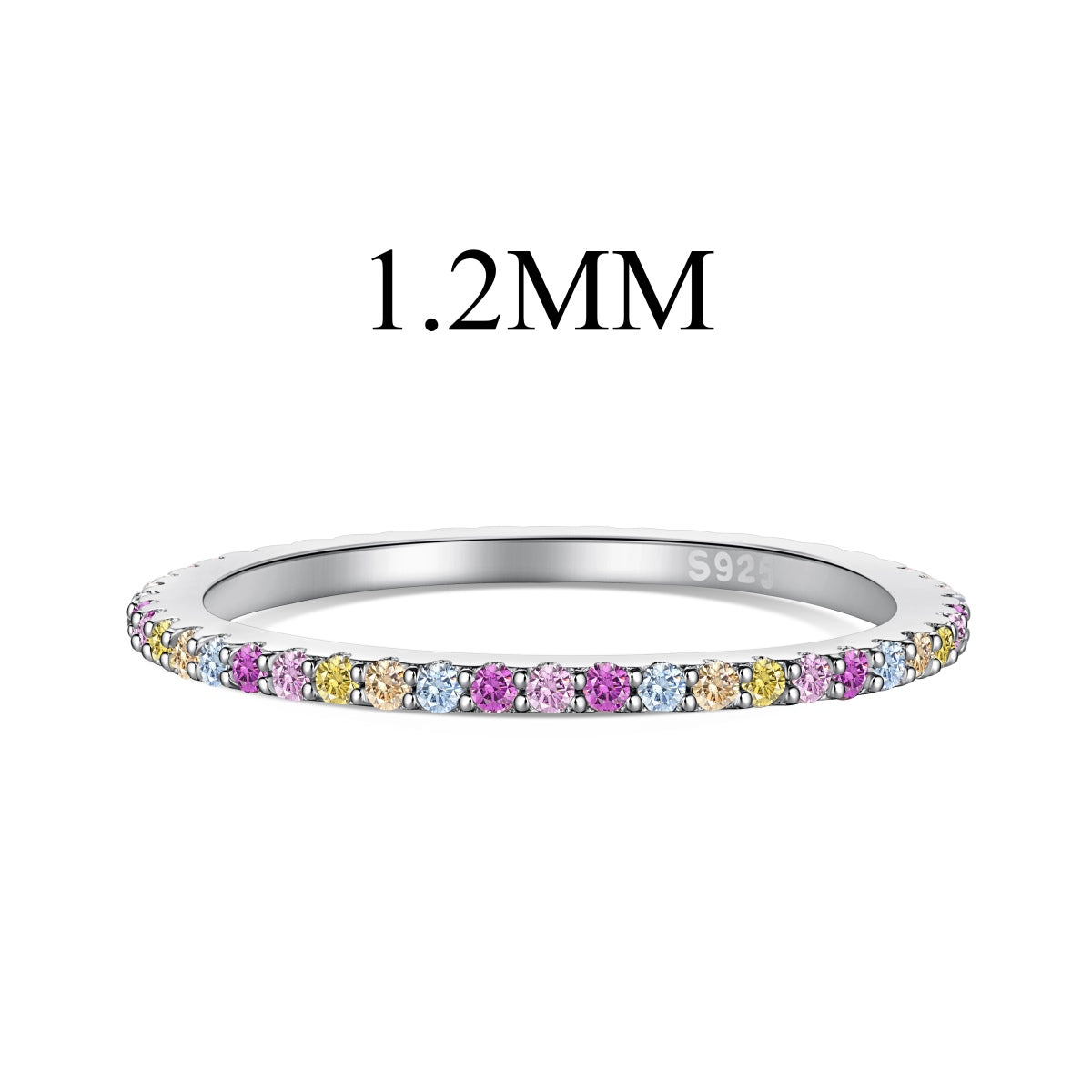 [LuckyStar]Ornate Colorful Round Cut Tennis Ring