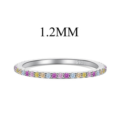 [LuckyStar]Ornate Colorful Round Cut Tennis Ring