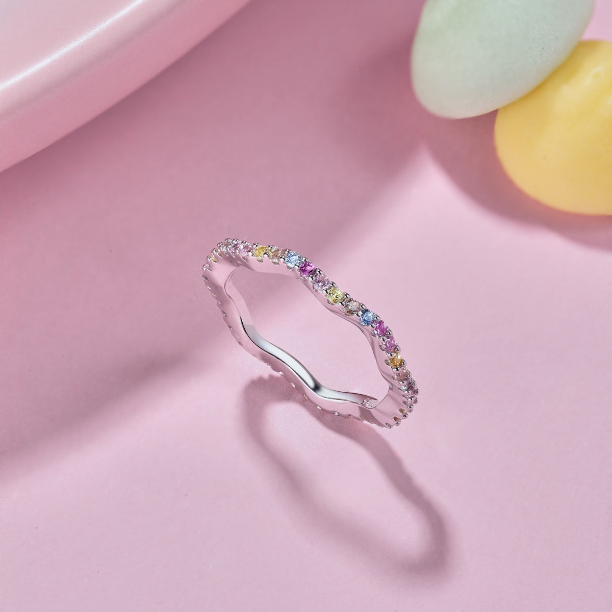 [LuckyStar]Dainty Colorful Round Cut Party Ring