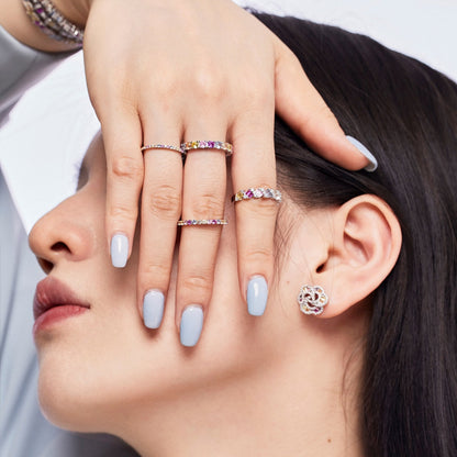 [LuckyStar]Unique Scintillating Round Cut Daily Ring