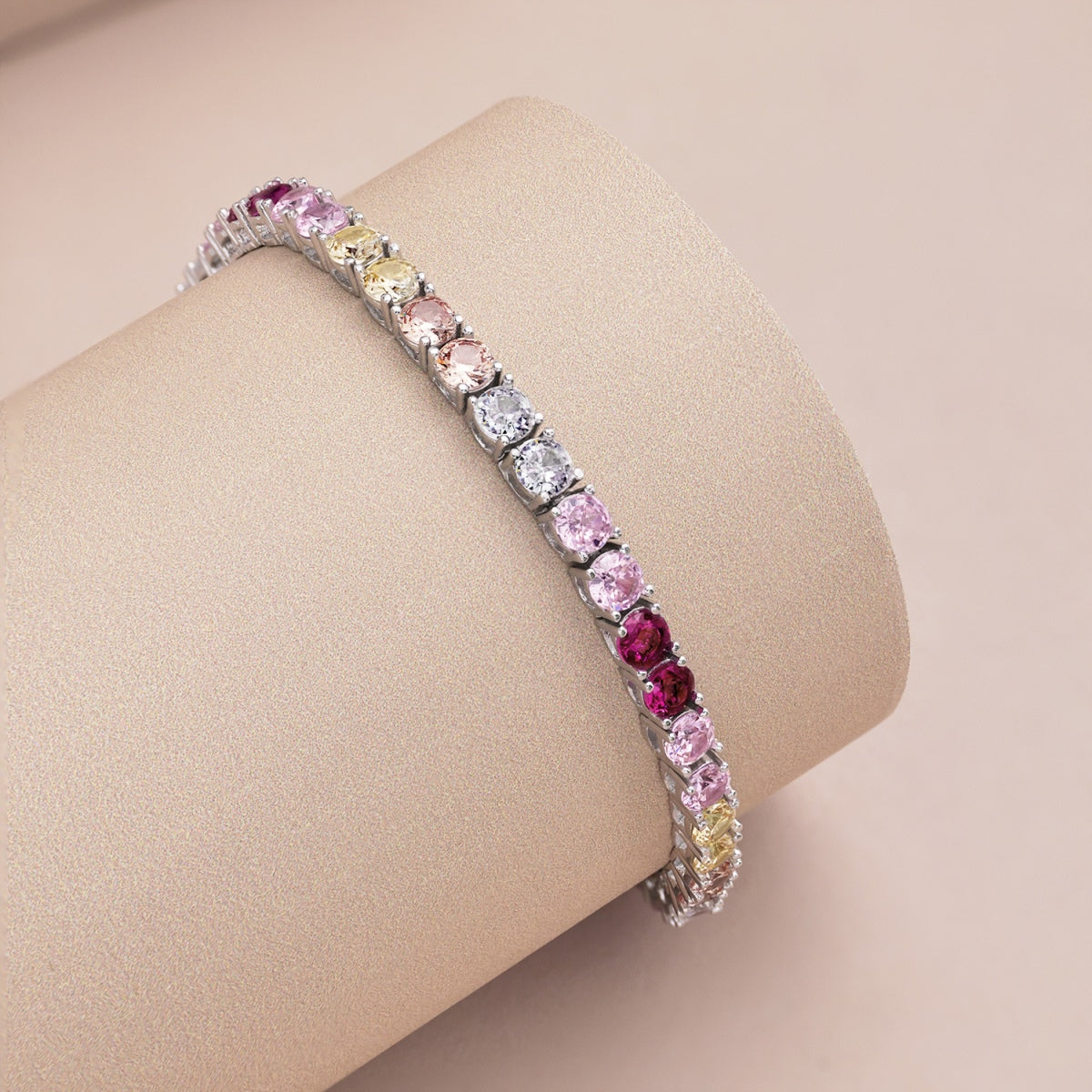 [LuckyStar]Radiant Colorful Round Cut Tennis Bracelet