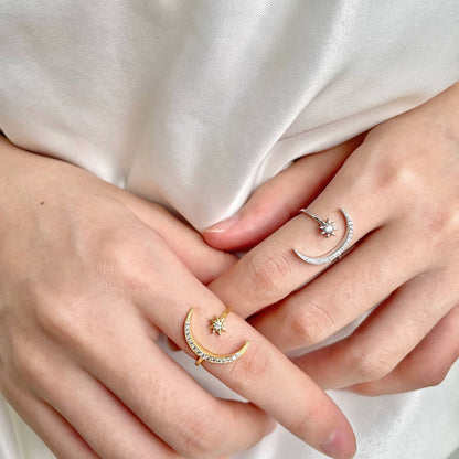 [LuckyStar]Ewigkeitsring mit Mond und Stern