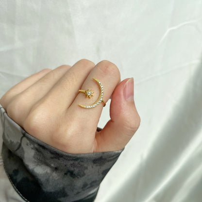 [LuckyStar]Ewigkeitsring mit Mond und Stern