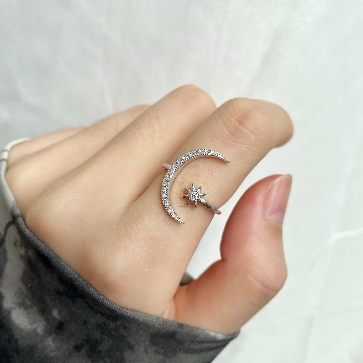 [LuckyStar]Ewigkeitsring mit Mond und Stern