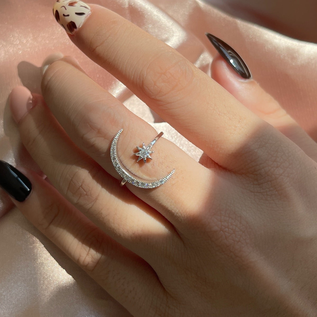 [LuckyStar]Ewigkeitsring mit Mond und Stern