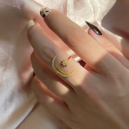 [LuckyStar]Ewigkeitsring mit Mond und Stern