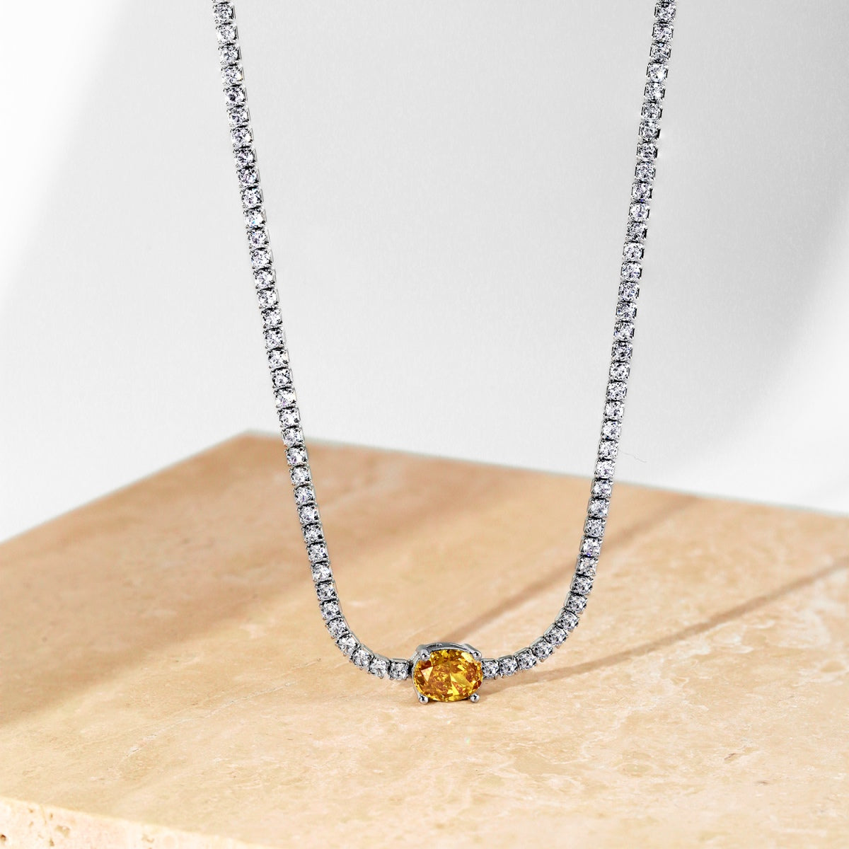 [LuckyStar]1.0 Carat Shining Oval Cut Necklace