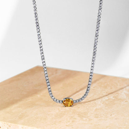 [LuckyStar]1.0 Carat Shining Oval Cut Necklace