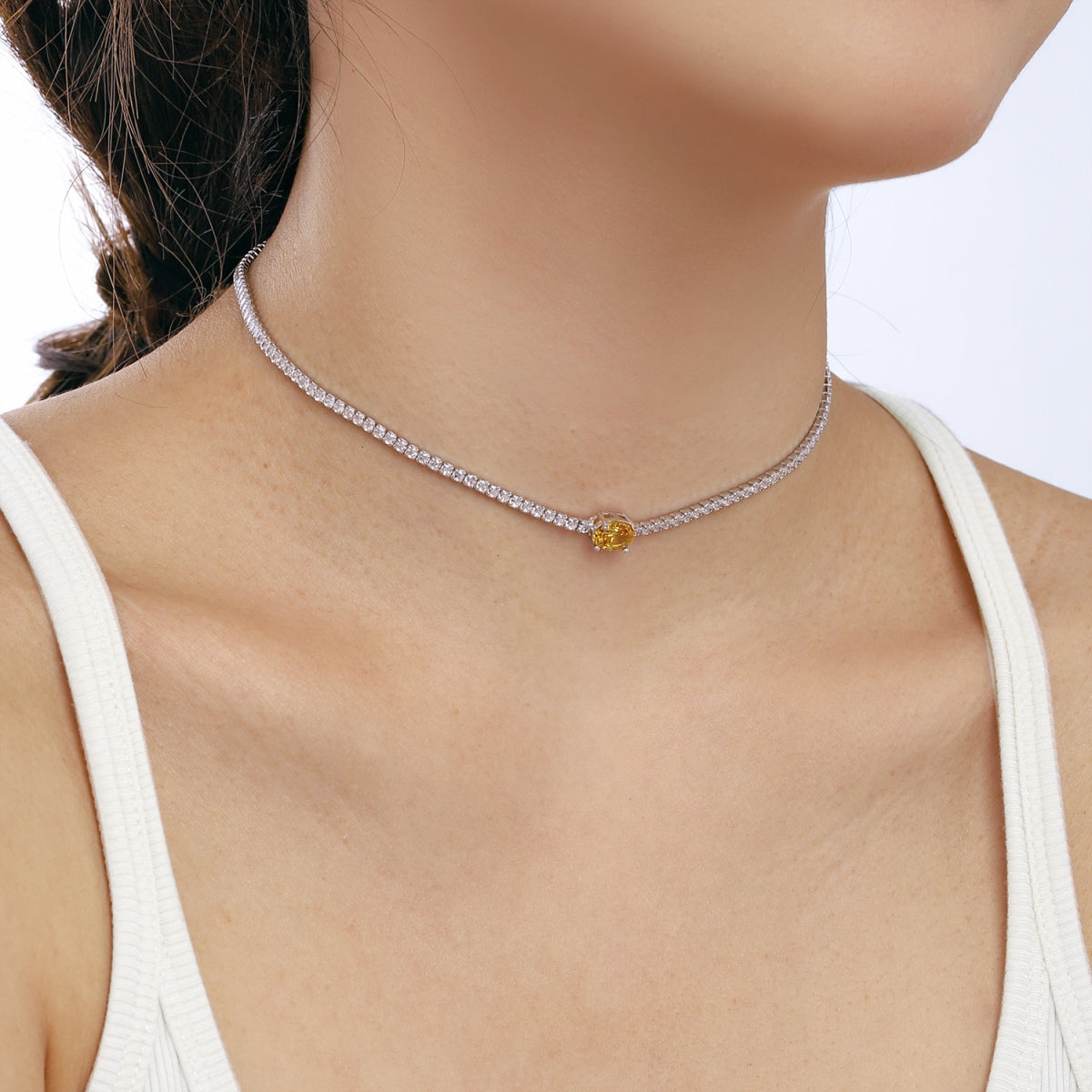 [LuckyStar]1.0 Carat Shining Oval Cut Necklace