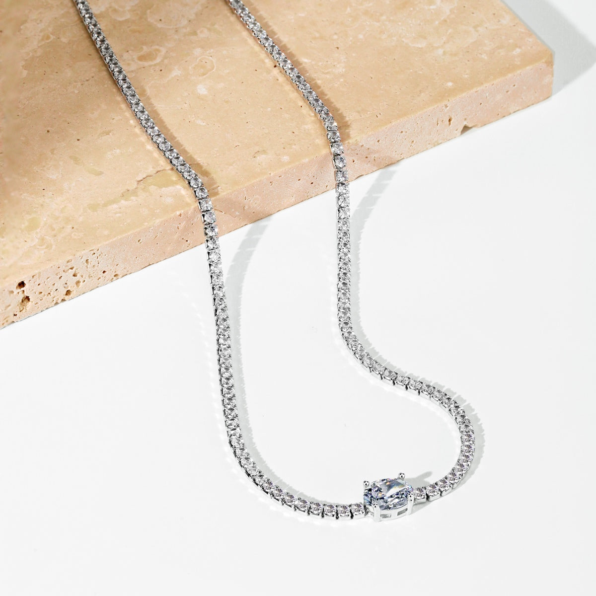 [LuckyStar]1.0 Carat Shining Oval Cut Necklace