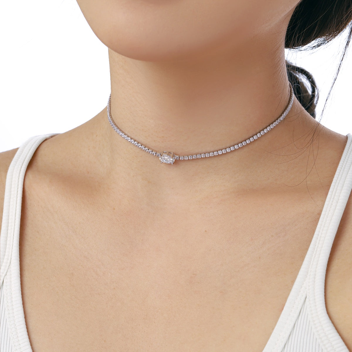 [LuckyStar]1.0 Carat Shining Oval Cut Necklace