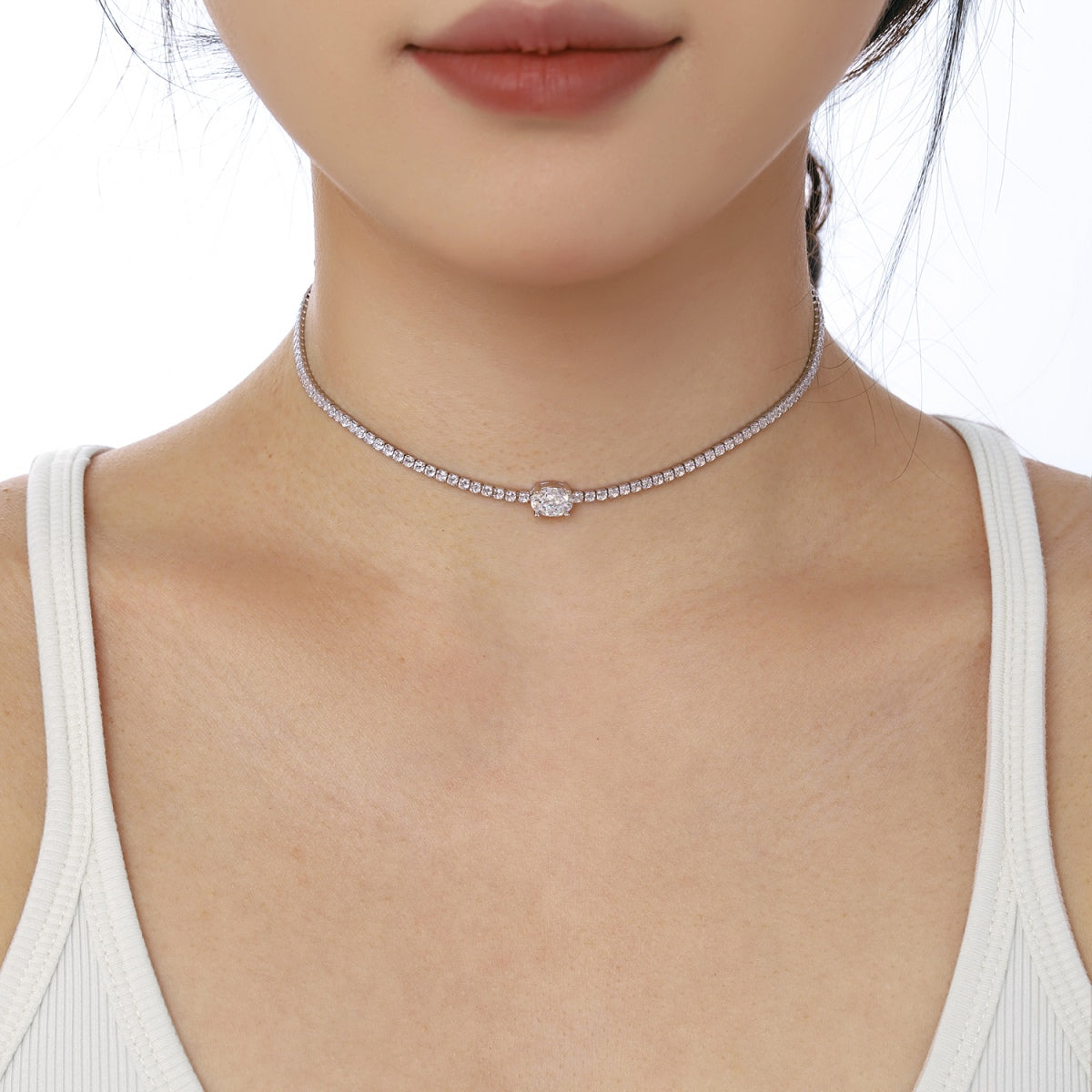 [LuckyStar]1.0 Carat Shining Oval Cut Necklace