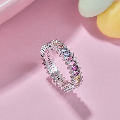 [LuckyStar]Splashy Ornate Emerald Cut Cocktail Ring
