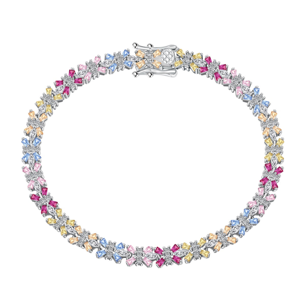 [LuckyStar]Radiant Colorful Emerald Cut Party Bracelet