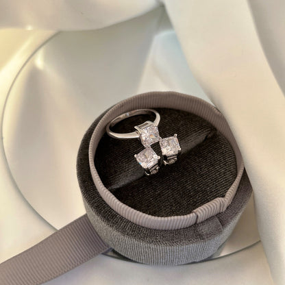 [LuckyStar]1.0 Carat Radiant Princess Cut Wedding Earrings