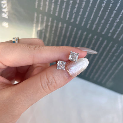 [LuckyStar]1.0 Carat Radiant Princess Cut Wedding Earrings