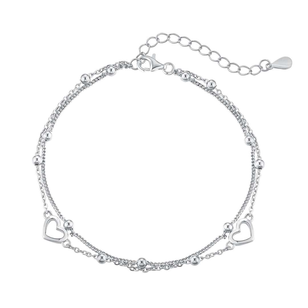 [LuckyStar]Dainty Double Layer Love Heart Bracelet