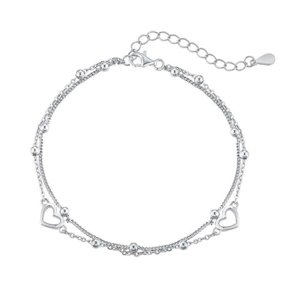[LuckyStar]Dainty Double Layer Love Heart Bracelet