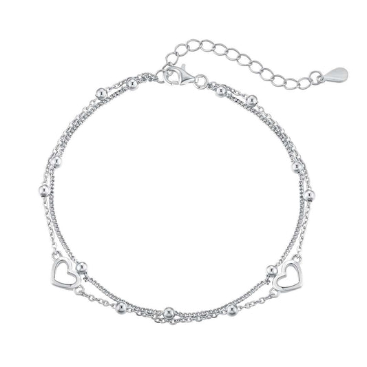 [LuckyStar]Dainty Double Layer Love Heart Bracelet