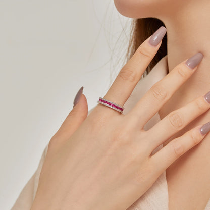 [LuckyStar]Delicate Colorful Round Cut Daily Ring