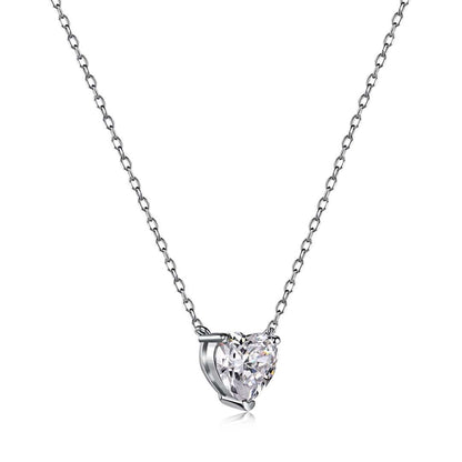 [LuckyStar]Heart Shape Main Stone Pendant Collarbone Necklace